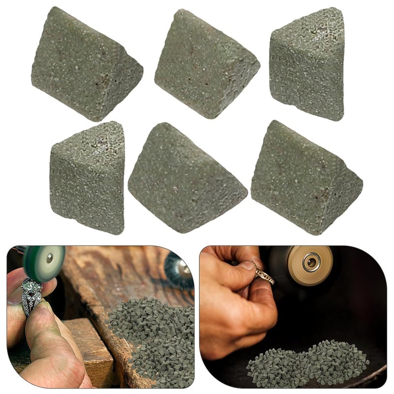 Green Triangle Abrasive Tumbling Media 450g Pack for Vibration Polishing Jewelry Rocks Jade Grinding - Image 3